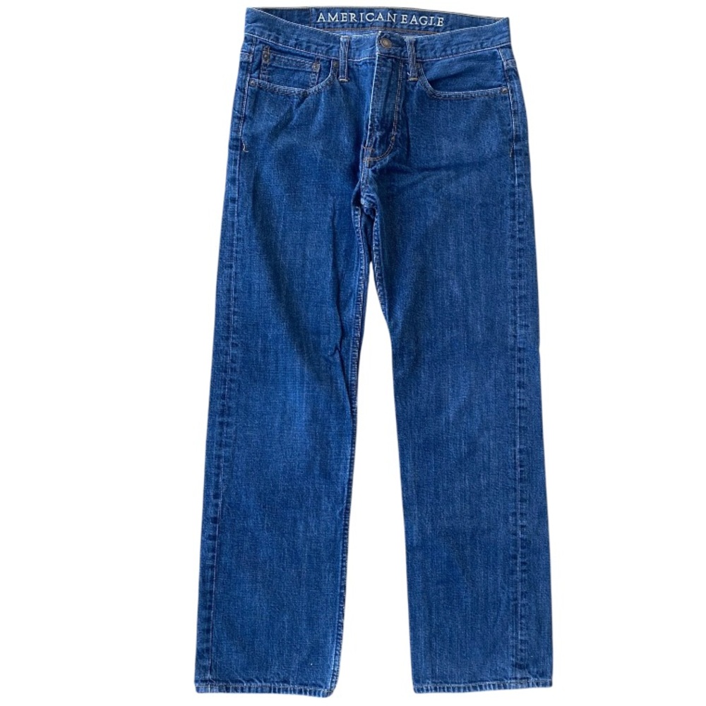 American Eagle Men’s Relaxed Dark Denim Straight Leg Jeans / 31x32